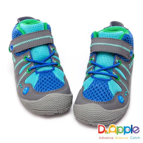 Dr. Apple - 機能童鞋_拼接網布帥氣短筒運動鞋-藍