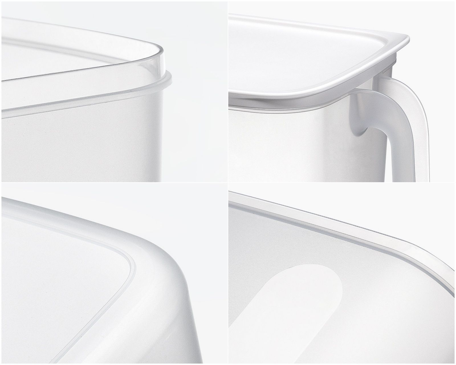 霧面磨砂透明手柄收納盒 (32x18.5x21cm)-附蓋子