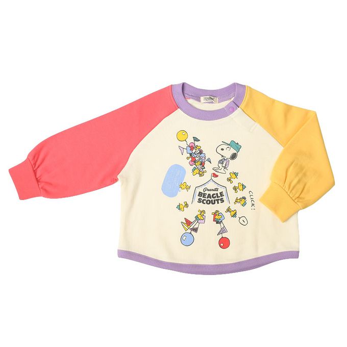 akachan honpo - 連肩袖休閒上衣-史努比-白色