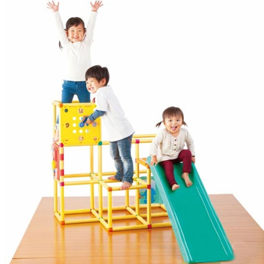 日本 People - 新動動腦力體力三層攀爬架滑梯組-8m+