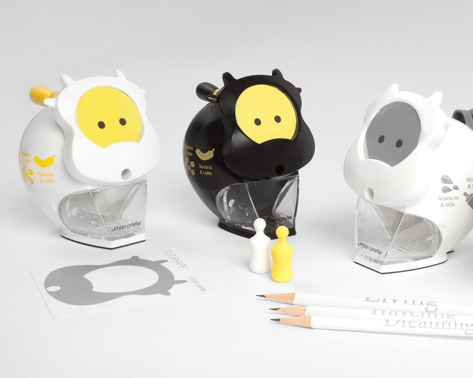 urban prefer - MOO 可愛小牛造型削鉛筆機-白黃