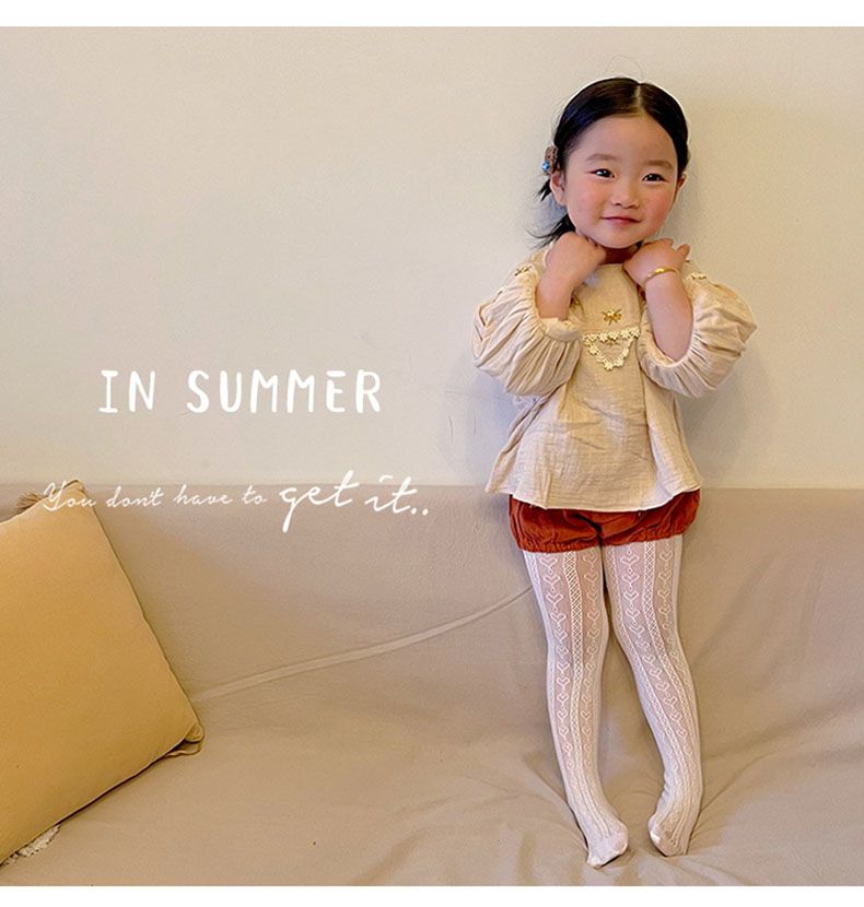 兒童網眼褲襪-1148愛心精編褲襪