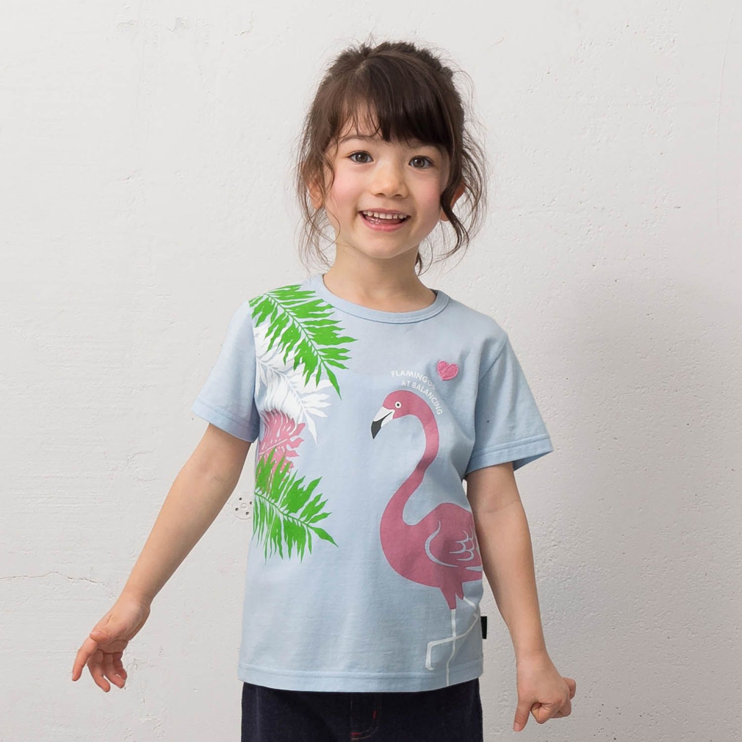 日本千趣會 - GITA 天竺棉印花短T-西瓜領愛心雨-燕麥