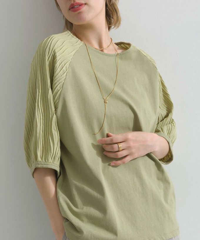 日本 le colis - 優雅立體感波浪五分袖上衣-黑