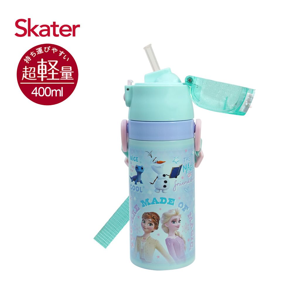 日本 SKATER - 兒童吸管不鏽鋼保溫水壺(400ml)-冰雪FROZEN2-400ml