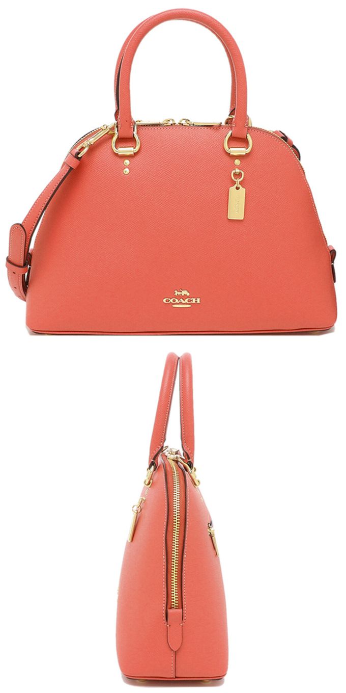 COACH - 防刮皮革二用貝殼包-桔