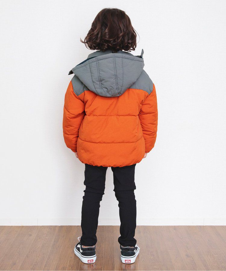 日本 BREEZE - 繽紛蓬鬆大口袋保暖外套-橘灰