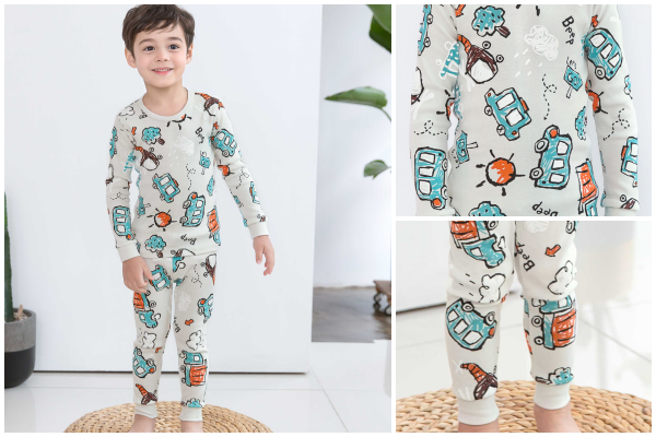 韓國 Mellisse - (剩90號)韓製20支無螢光棉長袖家居服-機器怪手