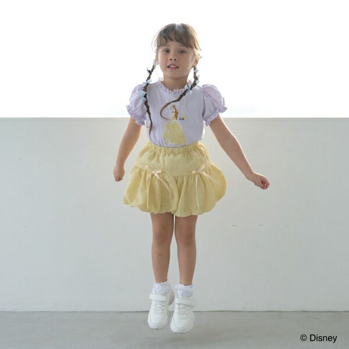 日本 Lycee mine - 蕾絲領泡泡袖公主角色上衣-卡通人物仙杜瑞拉-米白