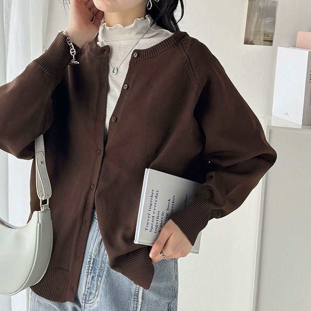 [必收款] 2WAY輕量百搭薄針織外套-咖啡