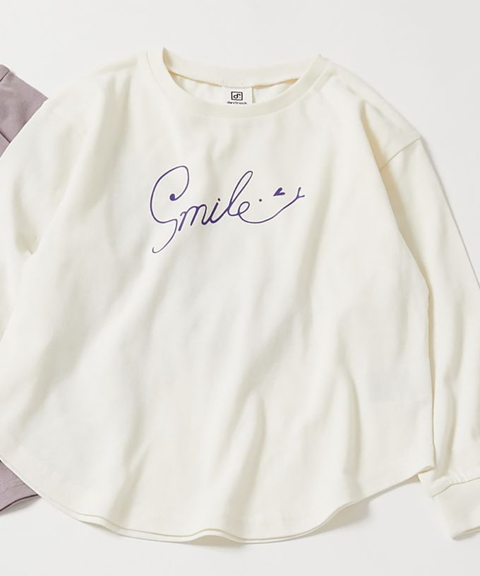 日本 devirock - 100%棉 女孩印花長袖上衣-鮮美櫻桃-白