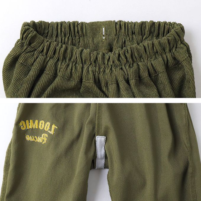 日本 ZOOLAND - 熊熊救援隊 燈芯絨車車口袋長褲-消防車-藍