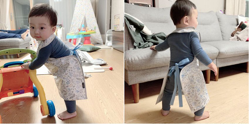 韓國 Babyclo - 多功能防水圍兜/圍裙(無袖)-粉紅大象