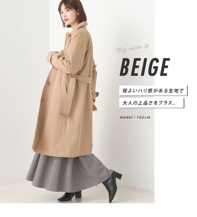 日本 OMNES - 美型簡約英倫風長版大衣/風衣-深藍