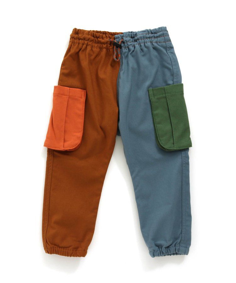 日本 BREEZE - 裏起毛工裝休閒長褲-丹寧藍