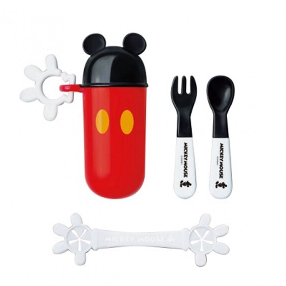 Disney 迪士尼 - 米奇餐巾夾&餐具組收納罐-細長盒