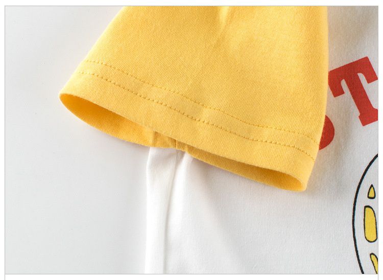 純棉短袖上衣-草莓鬆餅-白+黃+橘