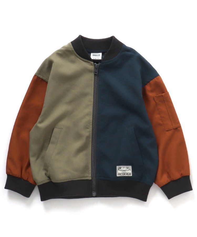 日本 BREEZE - 背後標語帥氣MA-1飛行夾克-焦糖豹紋