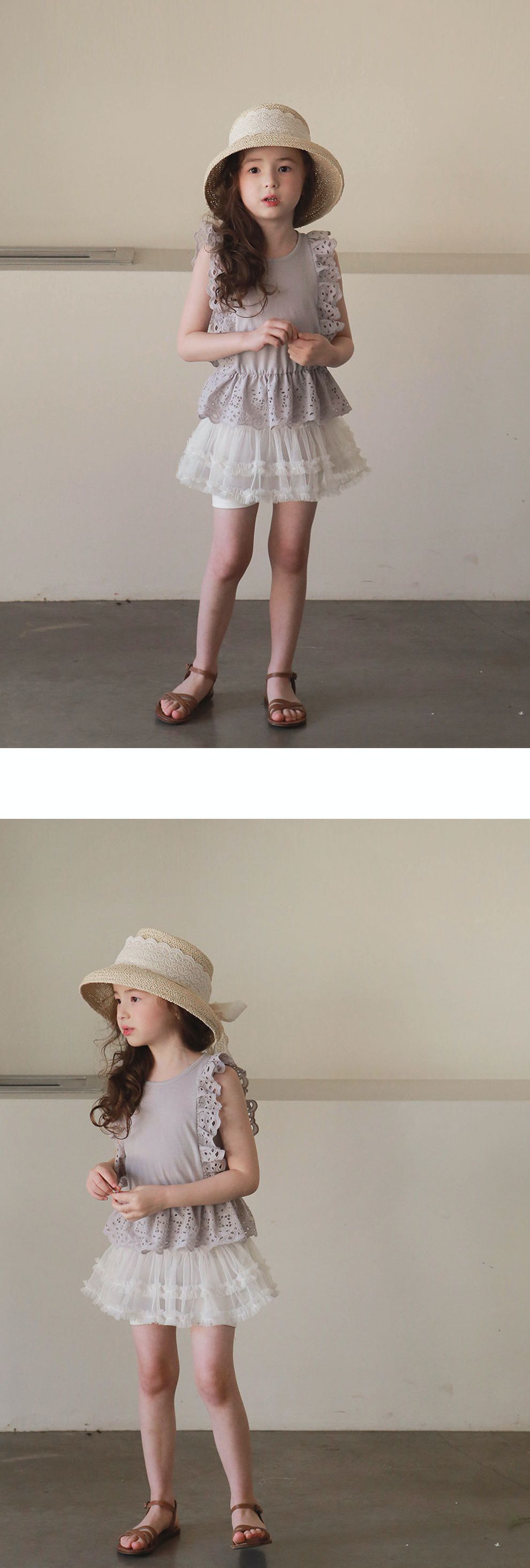 韓國 PuellaFLO - 細網紗蛋糕褲裙-象牙白