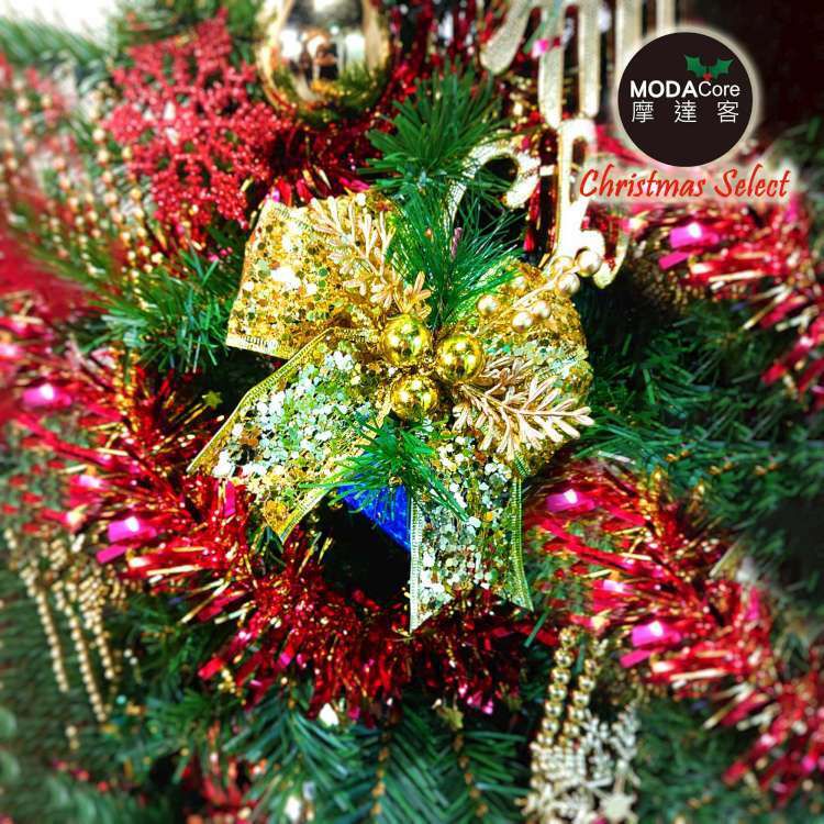 MODACore 摩達客 - 12cm聖誕派對裝飾金色蝴蝶結四入組-禮物包裝適用