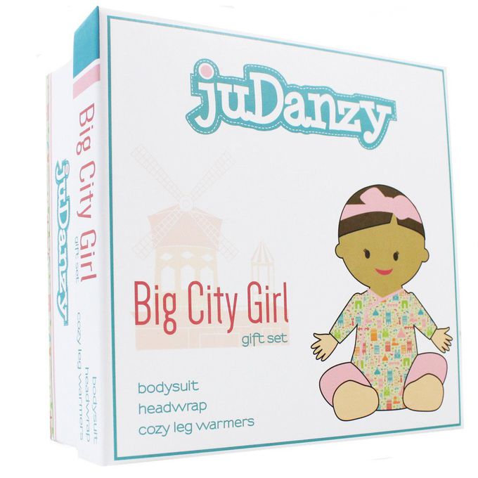 美國 juDanzy - 三件式禮盒組(包屁衣+髮帶與襪套)-甜美粉嫩