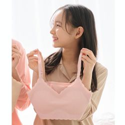 韓國 INNERism - (Junior)無鋼圈細肩帶短背心Bra-粉
