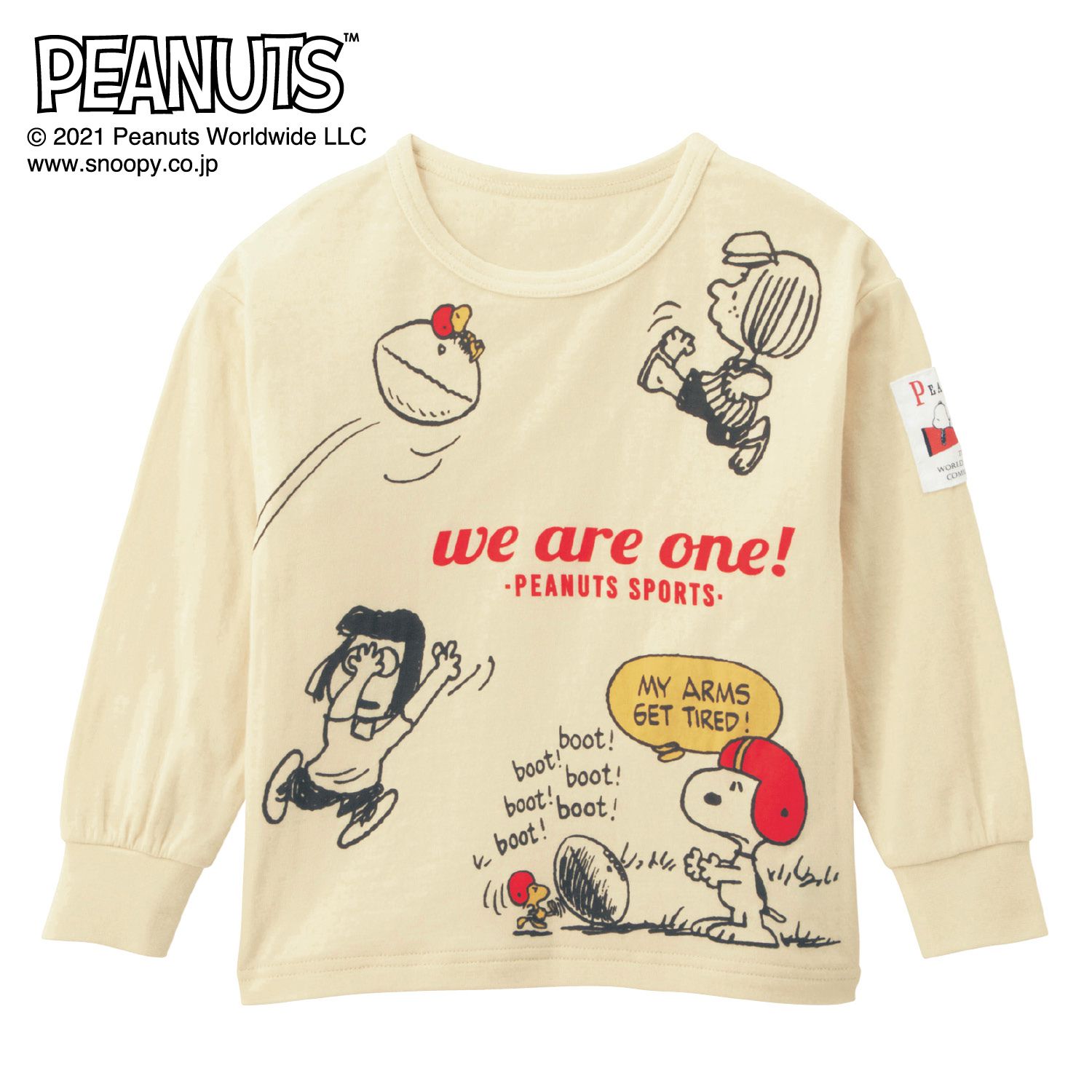 日本千趣會 - 史努比印花長T-棒球隊-橘