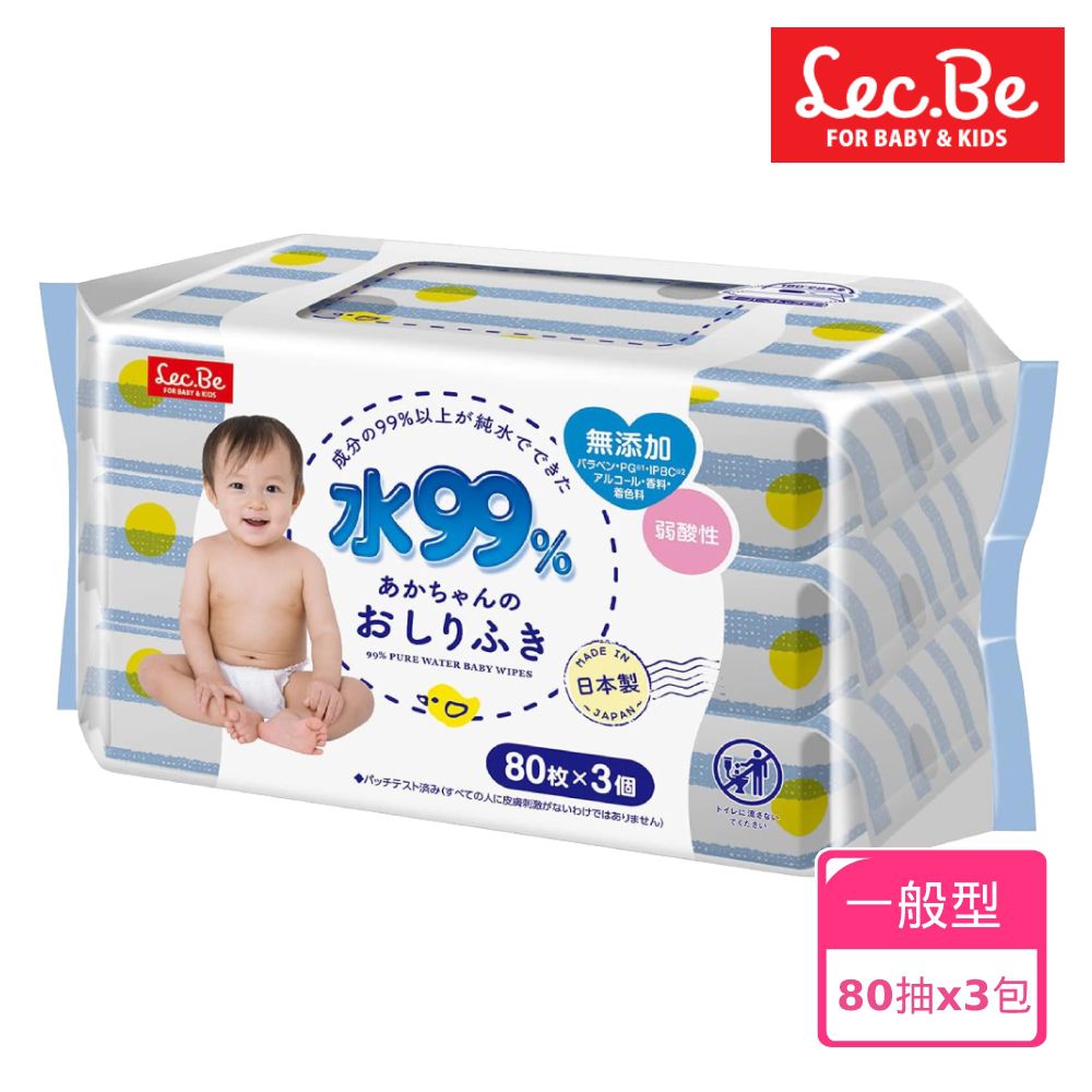日本 LEC - 純水99%濕紙巾80抽x3包入