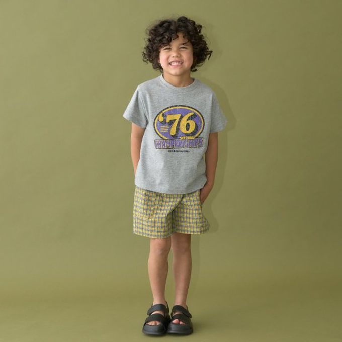 日本 b-ROOM - 簡約印花舒適天竺棉短袖上衣-北美巡演-黑