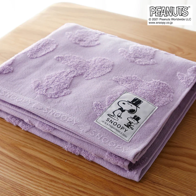日本千趣會 - 史努比 日本製今治純棉浴巾-立體剪影-米 (60x120cm)