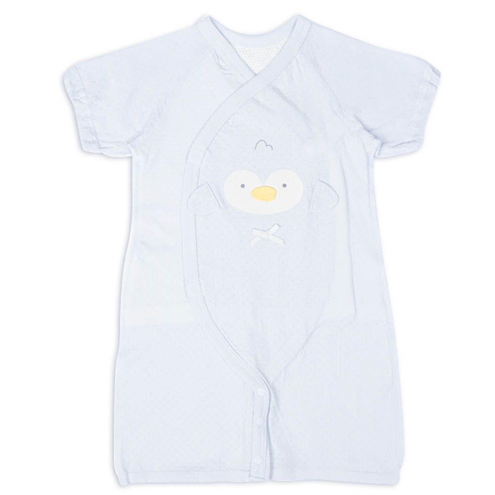 短袖連身衣-附內衣-淺藍色 (50~60cm)