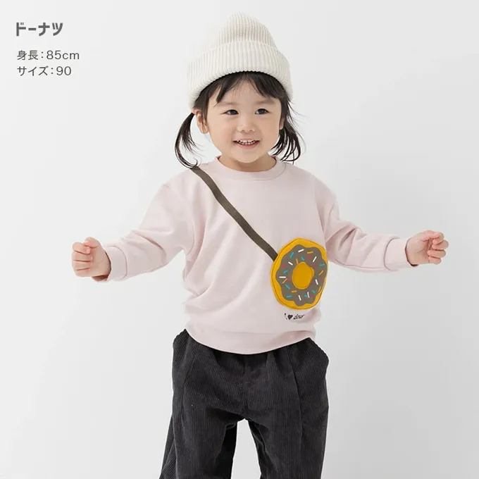 日本 Chil2 - 立體小包縮口長袖上衣-甜甜圈-粉紅