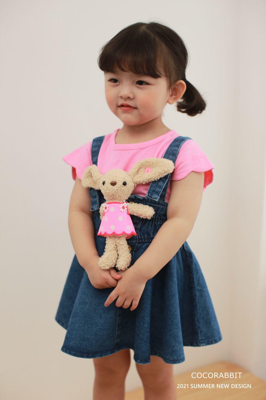 韓國 Coco Rabbit - 兔子娃娃花瓣袖T-粉紅