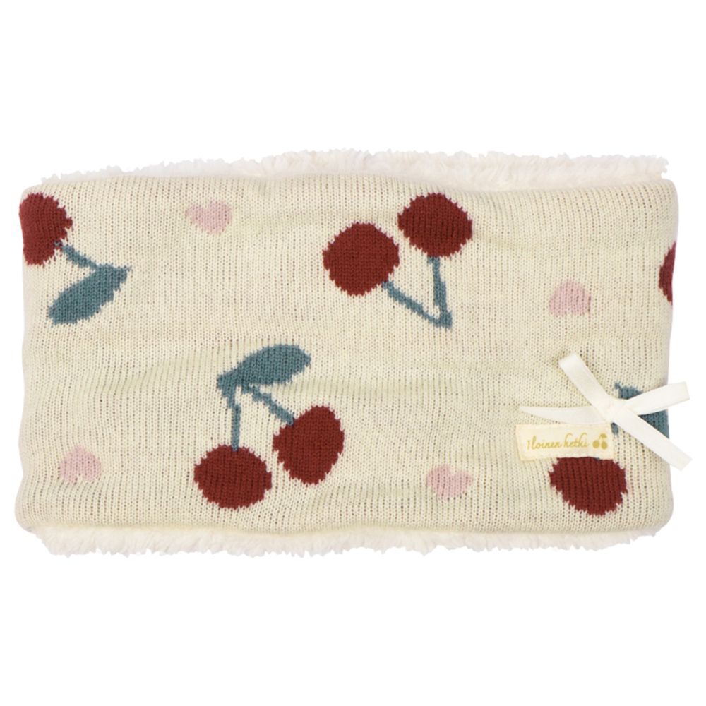 圍脖-櫻桃-米白色