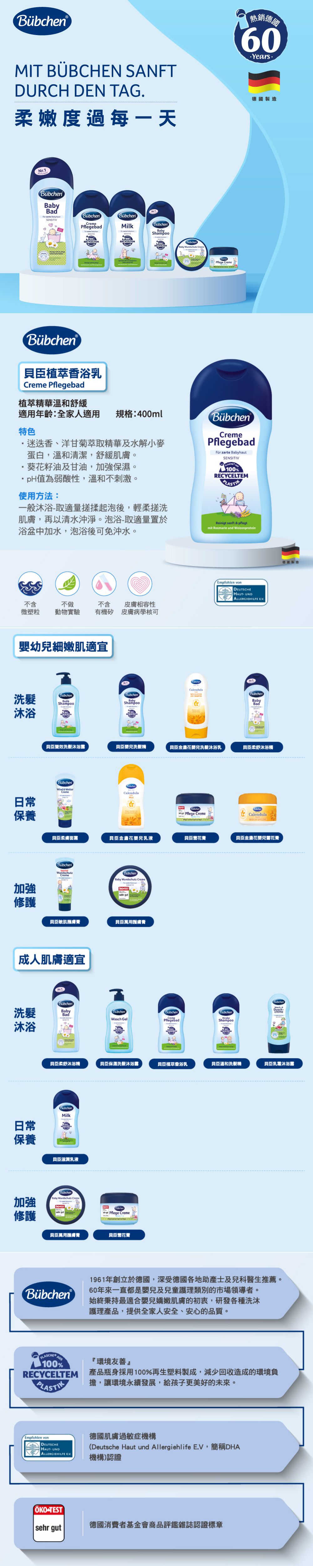 德國Bubchen 貝臣 - 植萃香浴乳-400ml