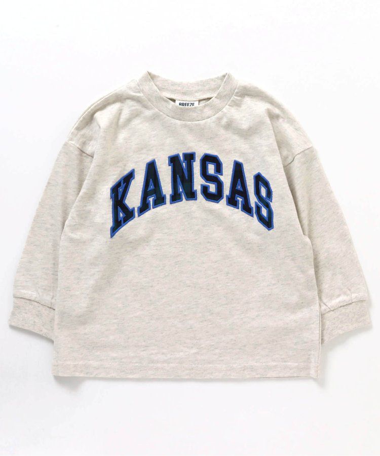 日本 BREEZE - 美式復古風長袖大學T-粉紅