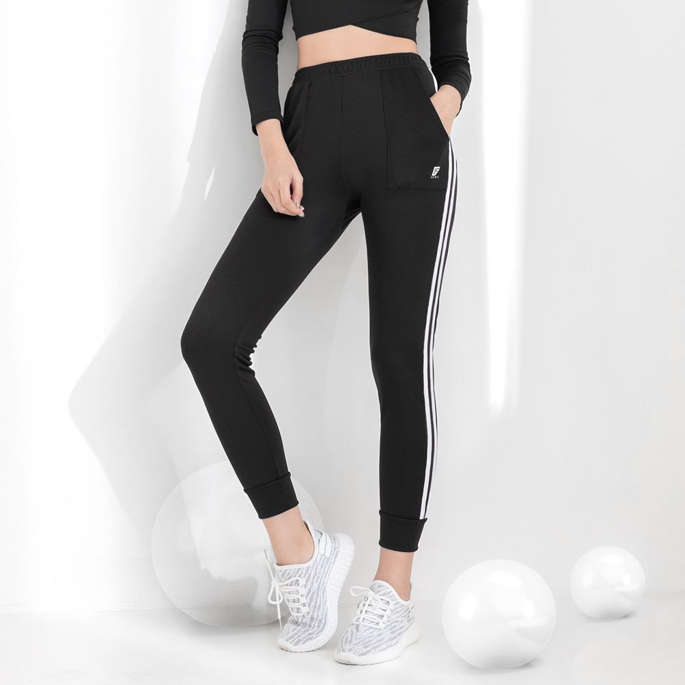 防曬UPF50+吸濕排汗束口運動褲-女款-黑色