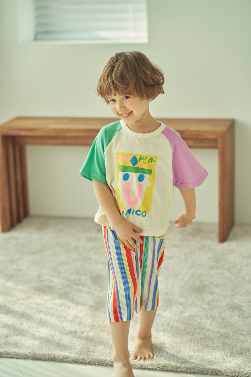 韓國 Mimico - 皺摺感舒適寬褲-花花