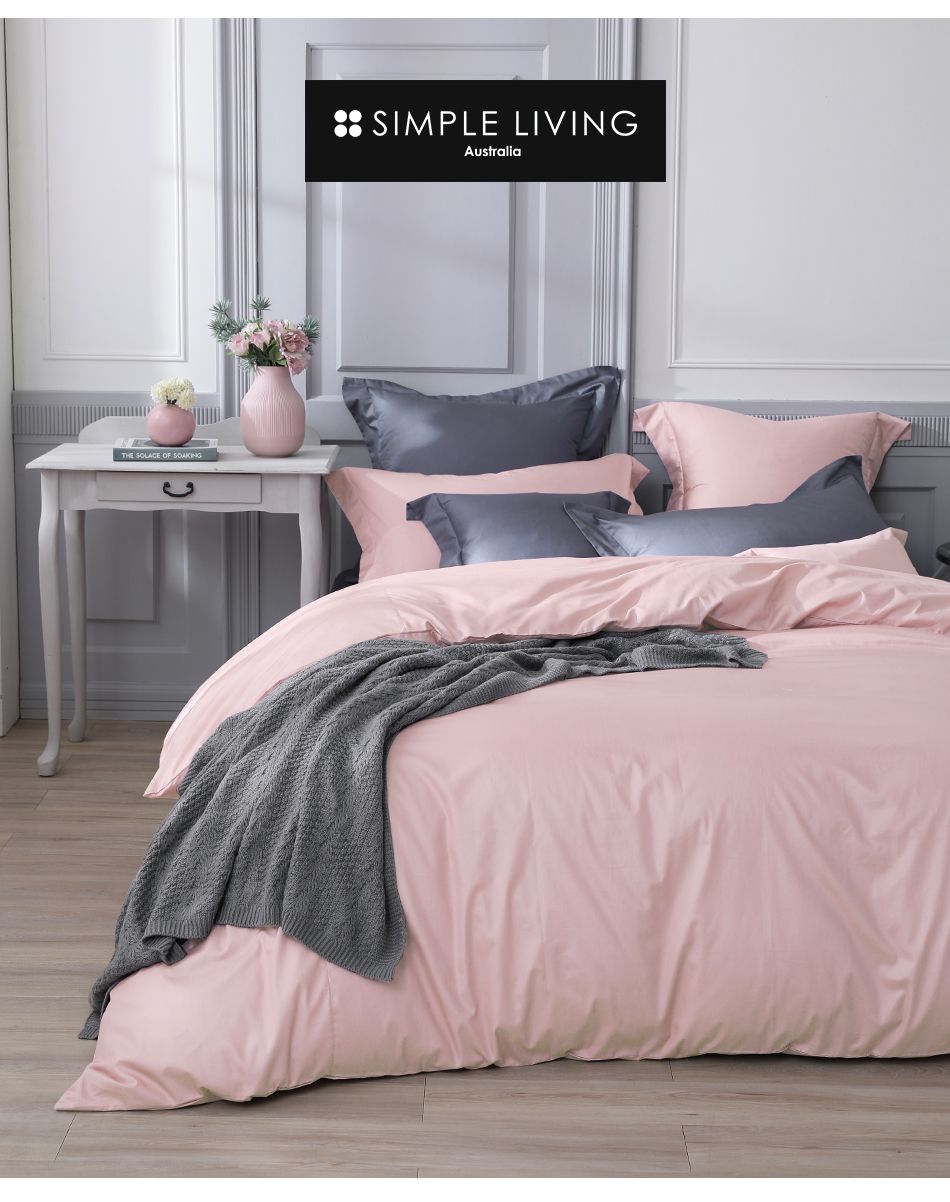 澳洲 Simple Living - 天絲福爾摩四件式被套床包組-台灣製-玫瑰粉