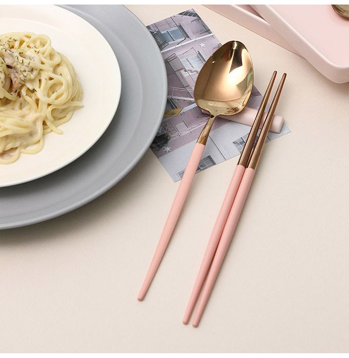 韓國 SSUEIM - Mariebel系列莫蘭迪不鏽鋼餐具2件組