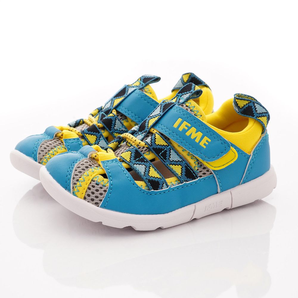 日本IFME - 機能童鞋/涼鞋-輕量織帶水涼鞋款(中小童段)-黃藍