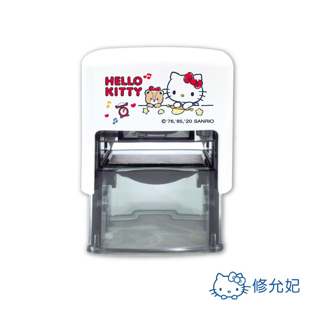 吉祥刻印 - Hello Kitty橡皮事務回墨印-藍色墨-印面尺寸:2.6x1.0公分