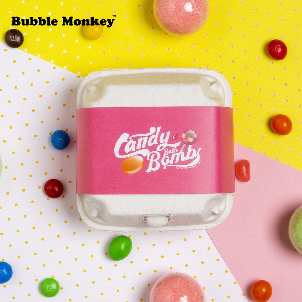 韓國 Bubble Monkey - CANDY BOMB 碳酸浴泡澡球 4入體驗盒 粉