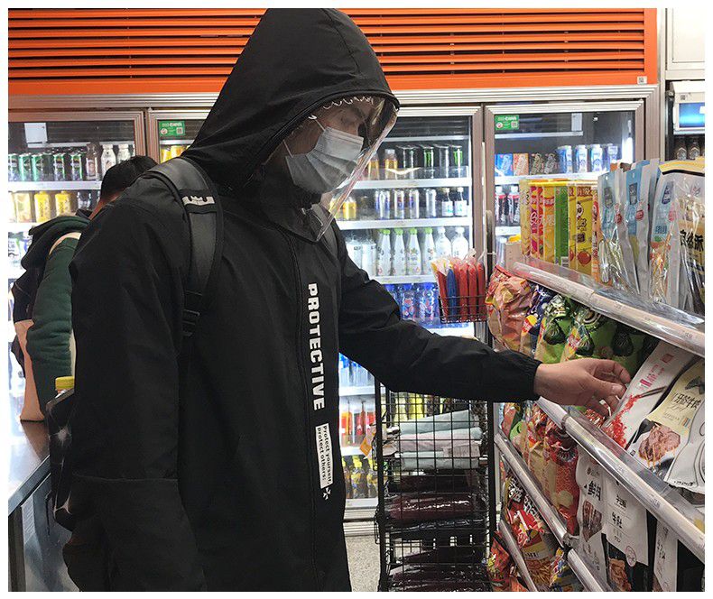 防風連帽外套(面罩可拆)-防水升級款-黑色-(非醫療用品)