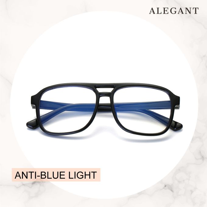 ALEGANT - 飛行樂園水磨黑兒童專用輕量矽膠彈性飛行員UV400濾藍光眼鏡