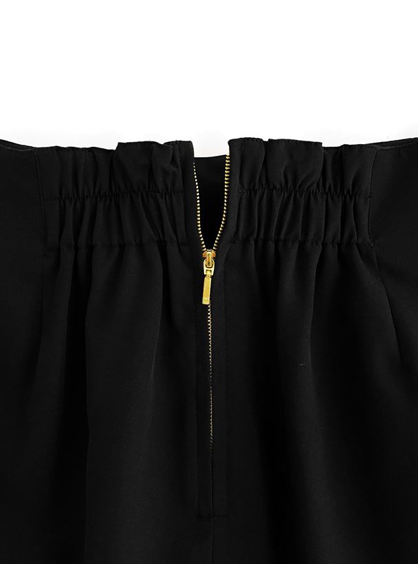 日本 GRL - 定番百搭美腿開衩長裙-簡約黑