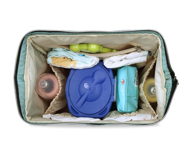 insular - 12口袋防水後背包/媽媽包-藍色 (30x17x36cm)