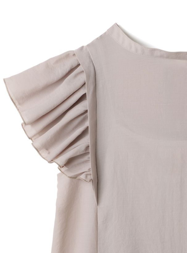 日本 GRL - 絕美後綁帶荷葉袖上衣-星塵粉