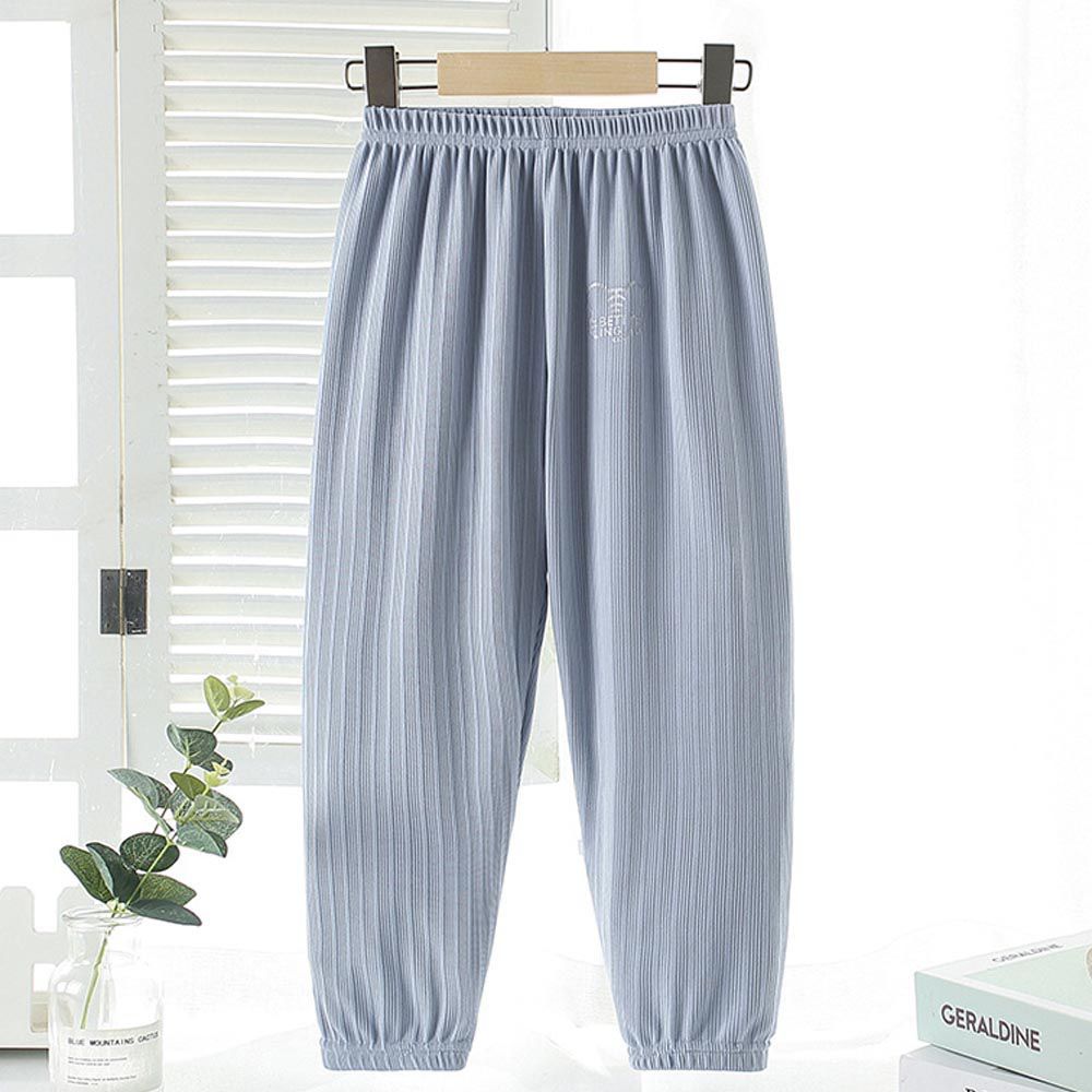 冰絲涼感螺紋防蚊褲/空調褲-小老虎-藍色-團購專案