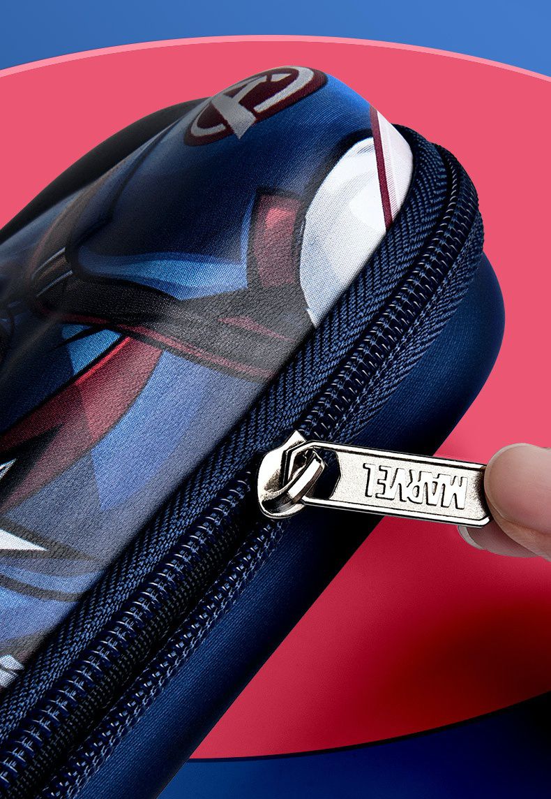 防水3D立體大容量鉛筆盒-卡通人物美國隊長 (橫版)